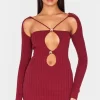 Elegant Red Sleeveless Bodycon Party Dress
